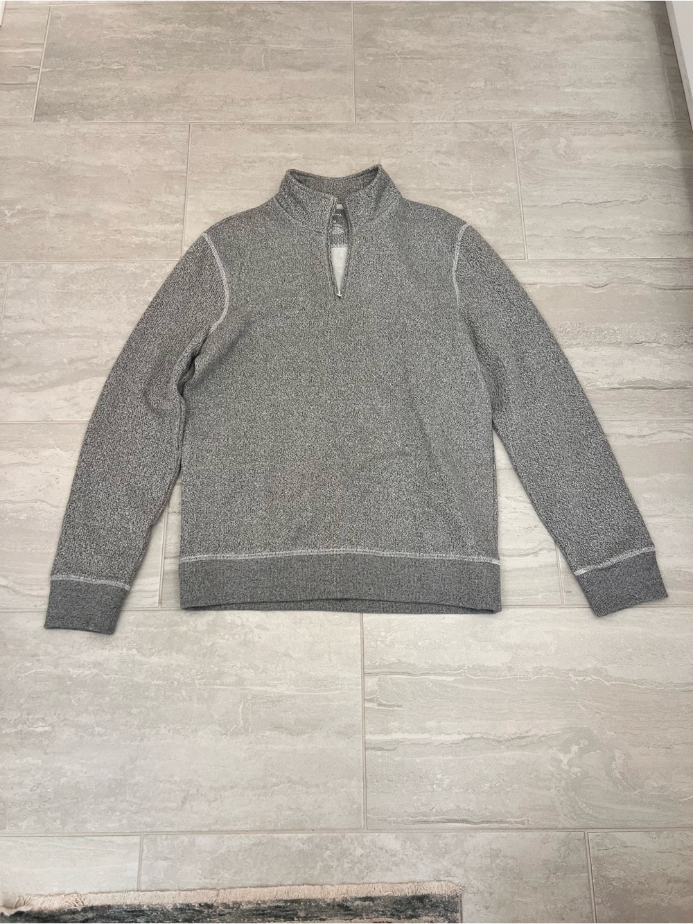 Sonoma Gray Half-Zip Mock Neck Sweater
